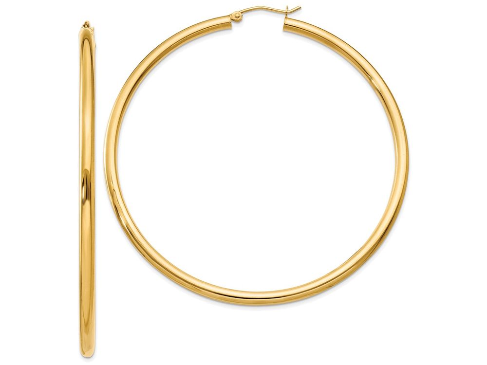 FJC Finejewelers 14k Yellow Gold Polished 3mm Round Hoop Earrings