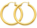 FJC Finejewelers 14k Yellow Gold Polished 4mm X 40mm Tube Hoop Earrings