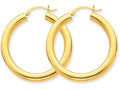 FJC Finejewelers 14k Yellow Gold Polished 4mm X 35mm Tube Hoop Earrings