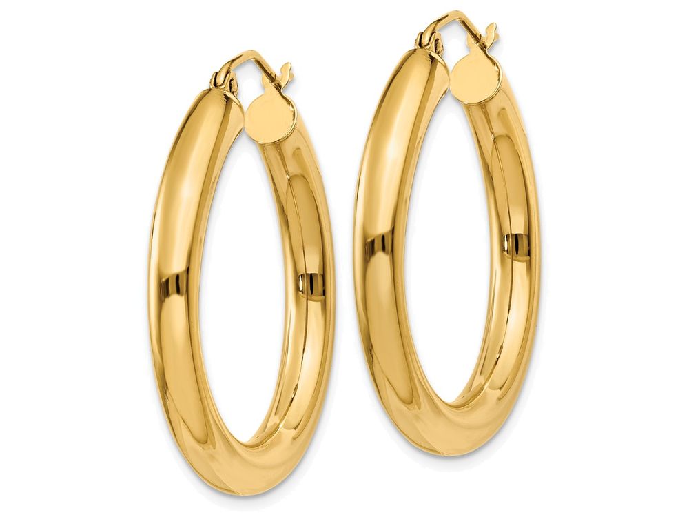 FJC Finejewelers 14k Yellow Gold Polished 4mm X 30mm Tube Hoop Earrings