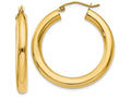 FJC Finejewelers 14k Yellow Gold Polished 4mm X 30mm Tube Hoop Earrings
