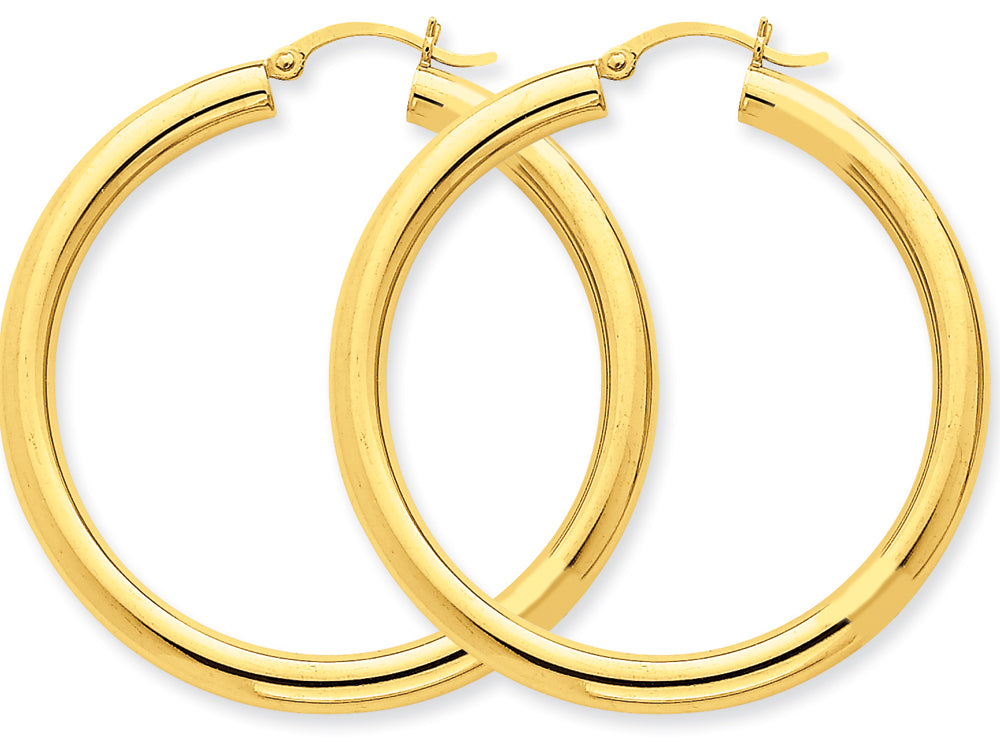 FJC Finejewelers 14k Yellow Gold Polished 4mm X 45mm Tube Hoop Earrings