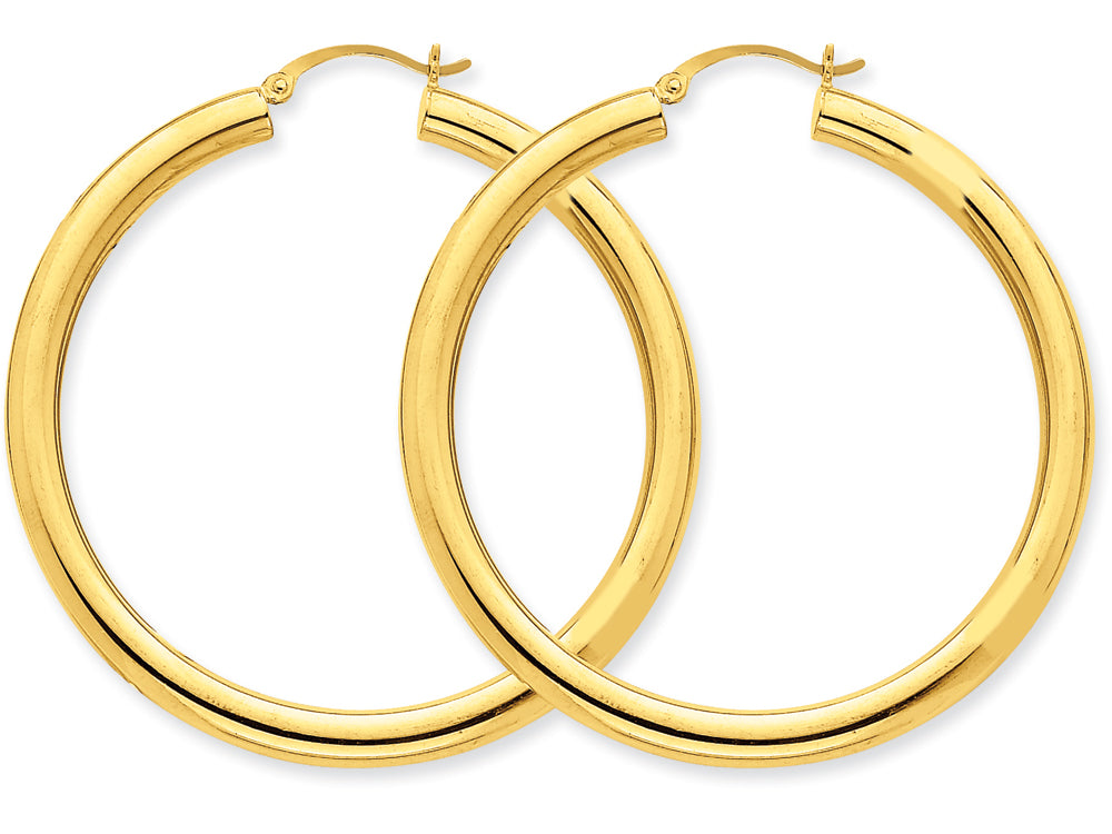FJC Finejewelers 14k Yellow Gold Polished 4mm X 50mm Tube Hoop Earrings