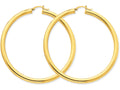 FJC Finejewelers 14k Yellow Gold Polished 4mm X 65mm Tube Hoop Earrings