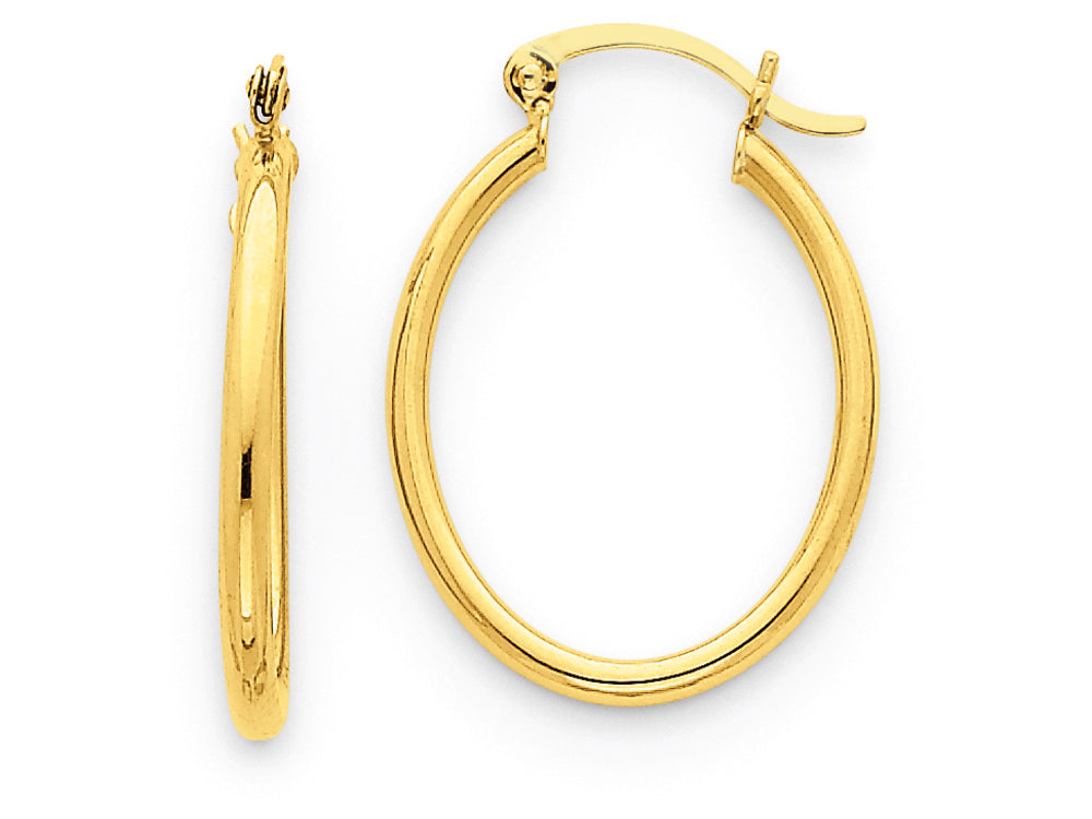 FJC Finejewelers 14k Yellow Gold Oval Polished Hoop Earrings