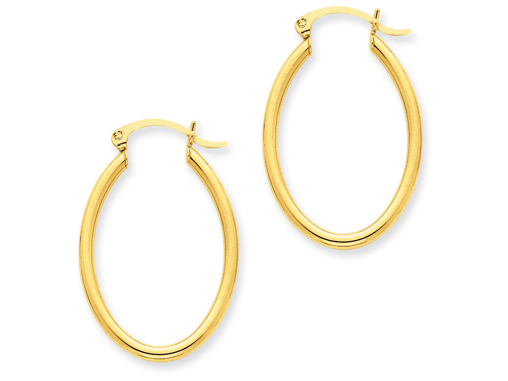 FJC Finejewelers 14k Yellow Gold Oval Polished Hoop Earrings