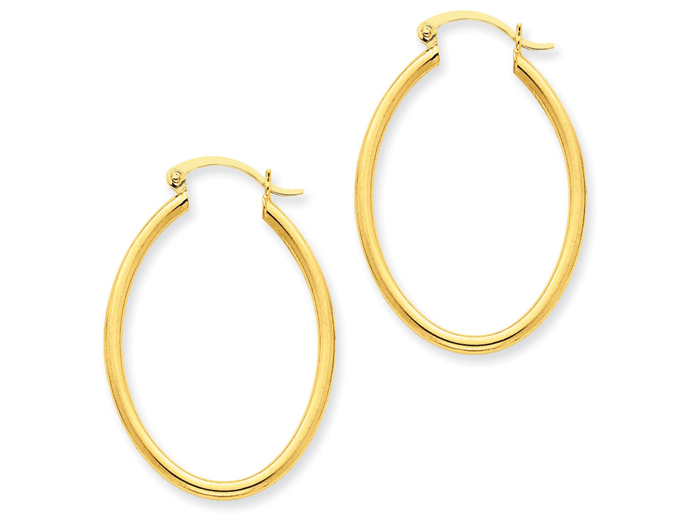 FJC Finejewelers 14k Yellow Gold Oval Polished Hoop Earrings