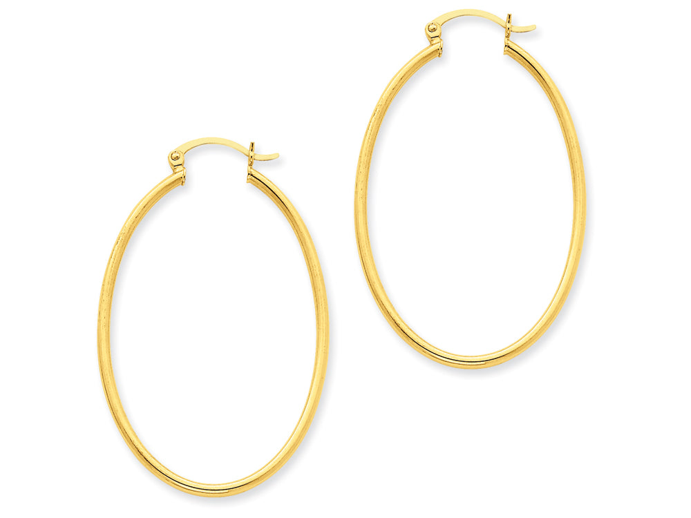 FJC Finejewelers 14k Yellow Gold Oval Polished Hoop Earrings