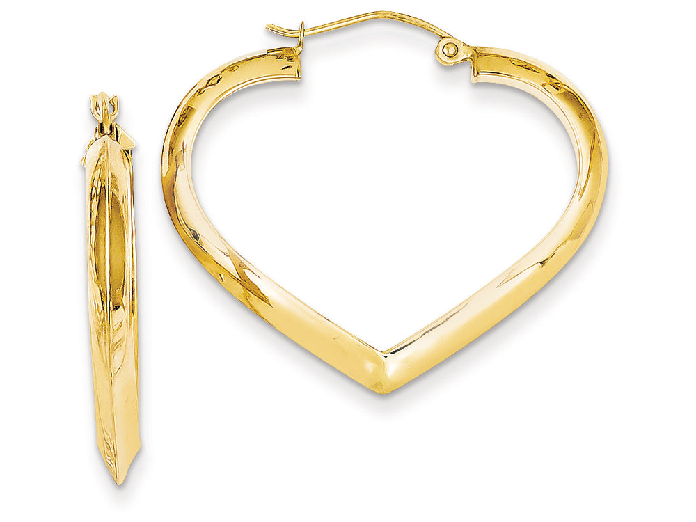 FJC Finejewelers 14k Yellow Gold Polished Heart Hoop Earrings