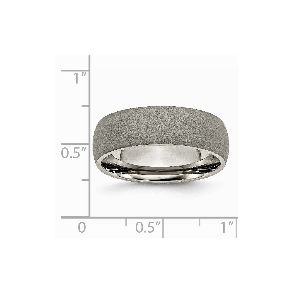 Chisel Titanium Stone Finish 7mm Wedding Band