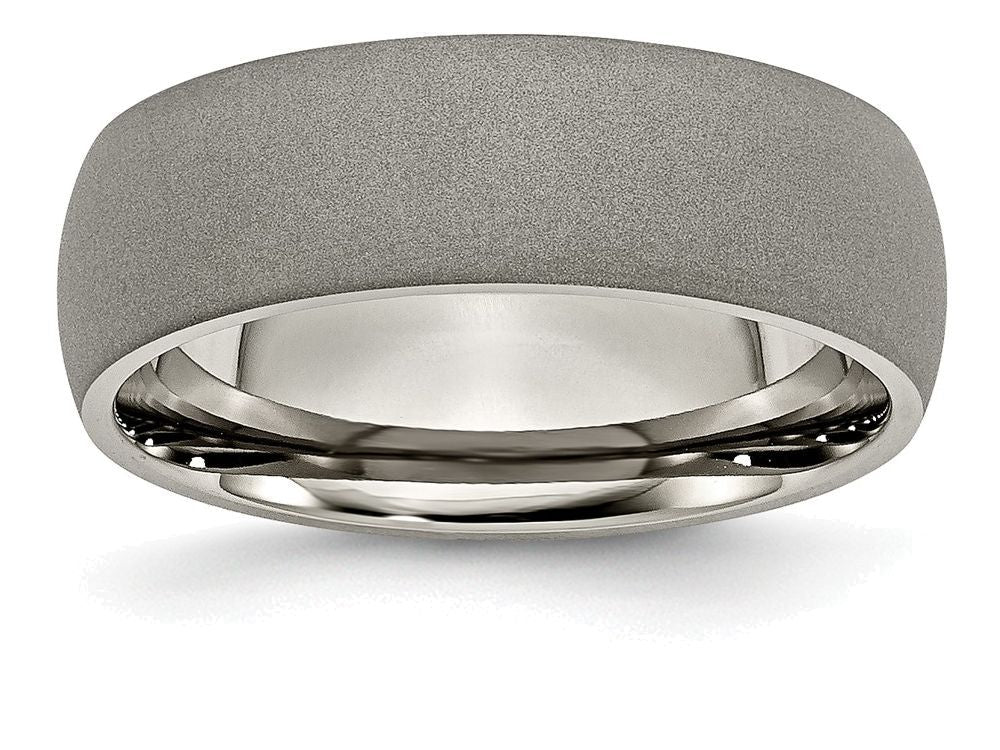 Chisel Titanium Stone Finish 7mm Wedding Band