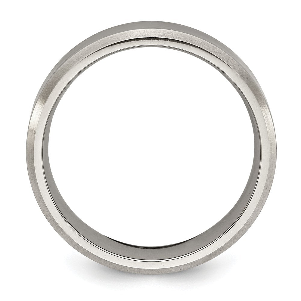 Chisel Titanium Beveled Edge 6mm Brushed And Polished Wedding Band