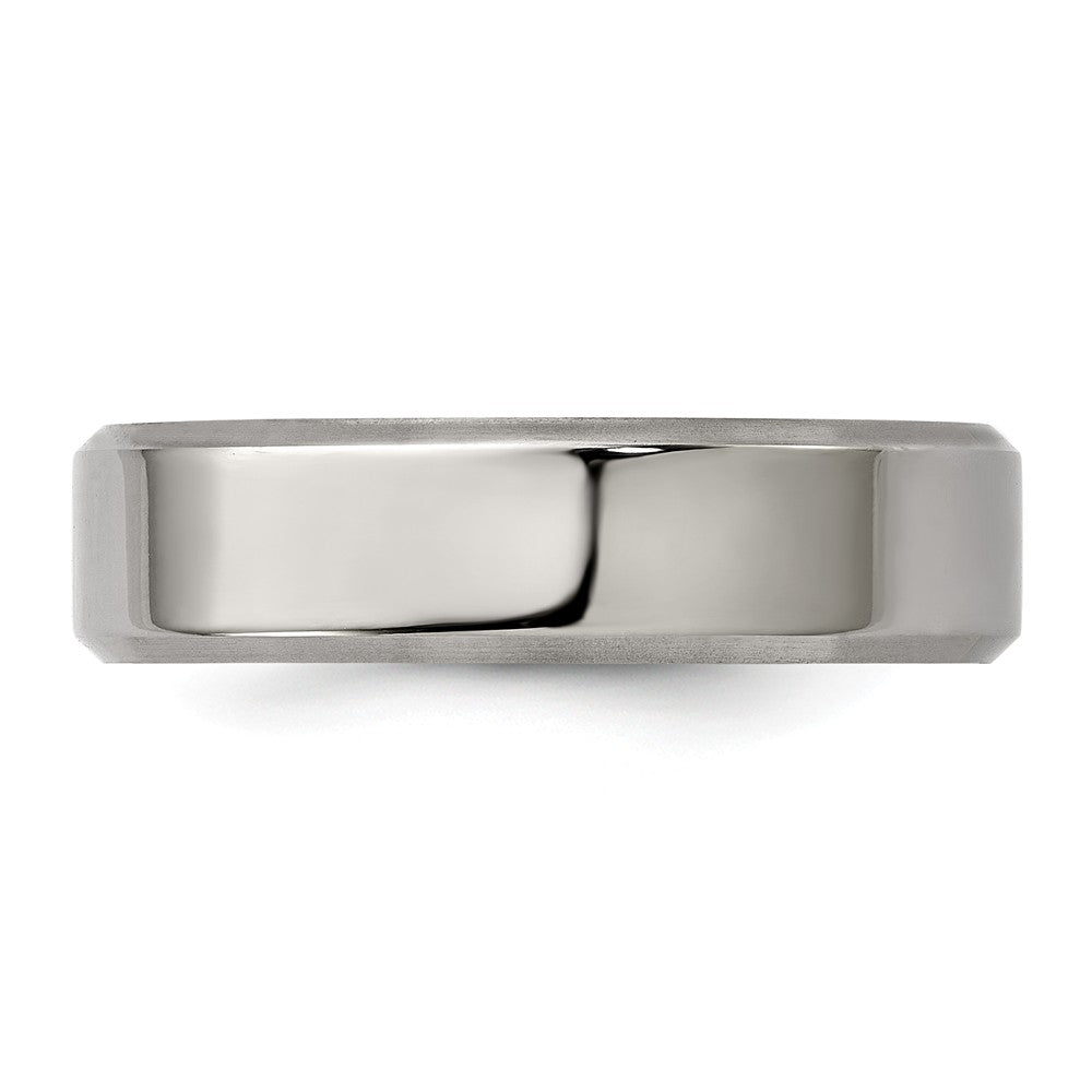Chisel Titanium Beveled Edge 6mm Brushed And Polished Wedding Band