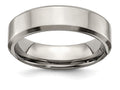 Chisel Titanium Beveled Edge 6mm Brushed And Polished Wedding Band