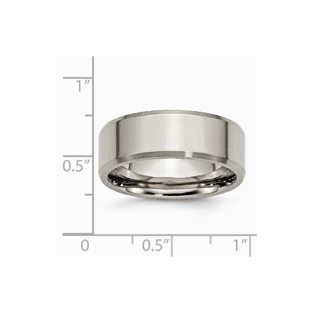 Chisel Titanium Beveled Edge 8mm Brushed And Polished Wedding Band