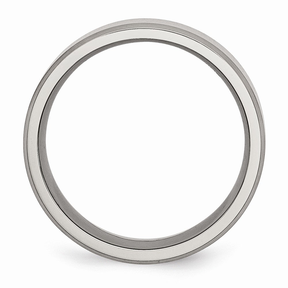 Chisel Titanium Beveled Edge 8mm Brushed And Polished Wedding Band