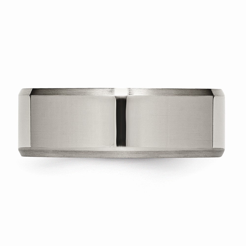 Chisel Titanium Beveled Edge 8mm Brushed And Polished Wedding Band