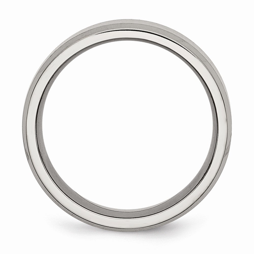 Chisel Titanium Beveled Edge 8mm Brushed And Polished Wedding Band