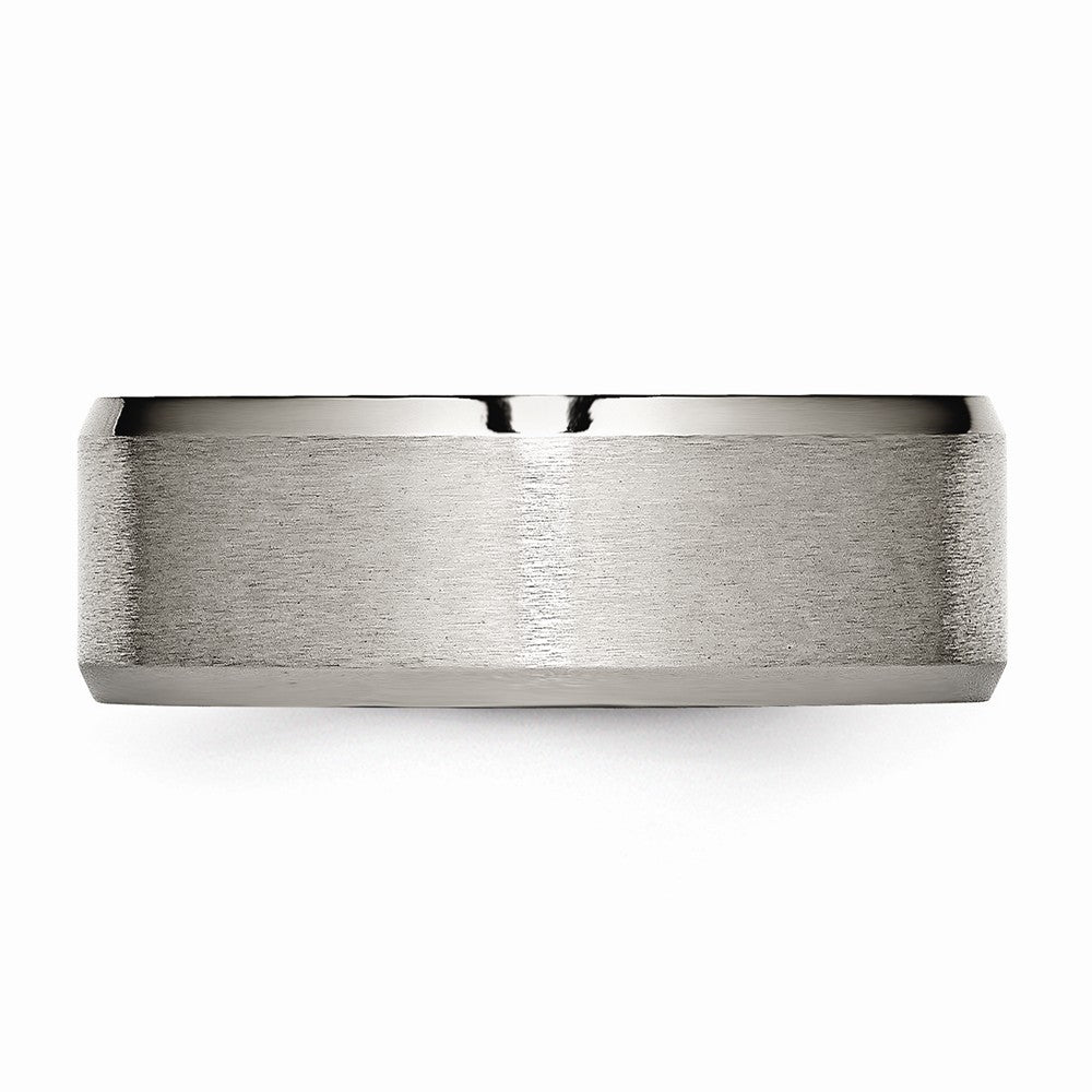 Chisel Titanium Beveled Edge 8mm Brushed And Polished Wedding Band