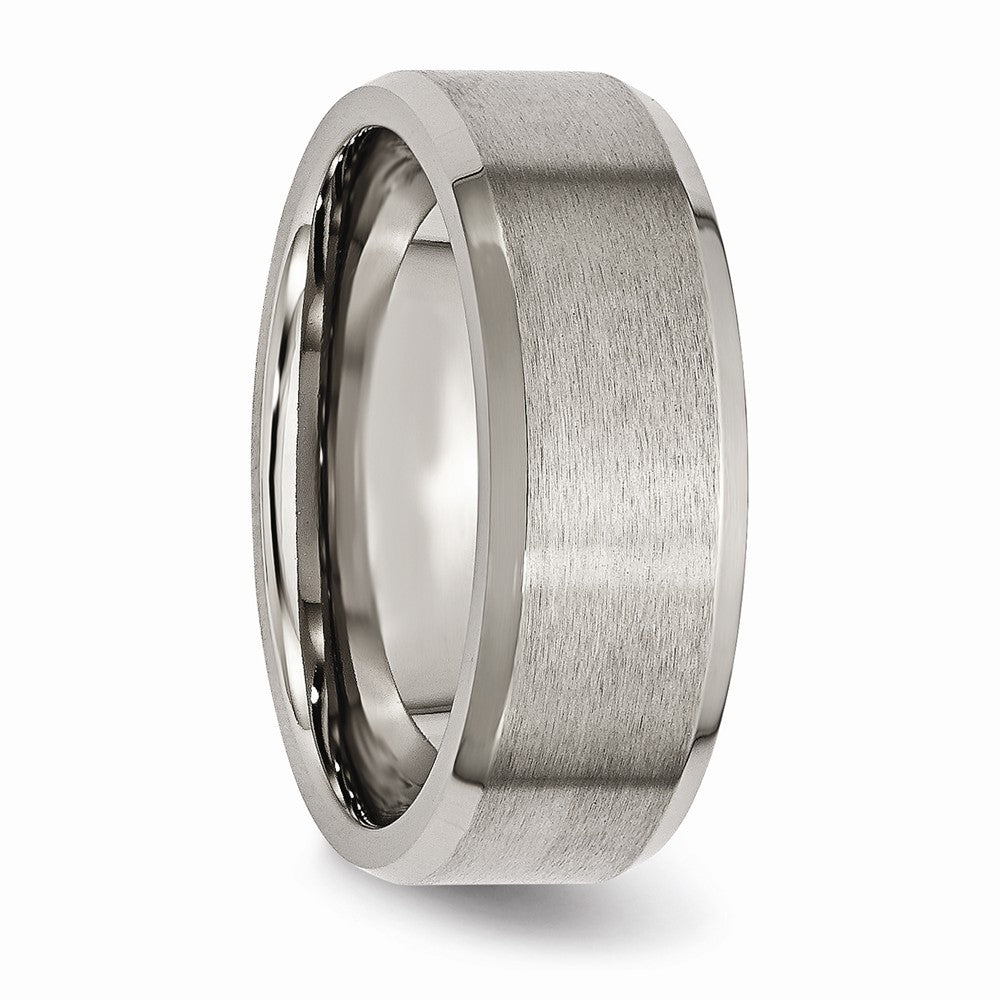 Chisel Titanium Beveled Edge 8mm Brushed And Polished Wedding Band