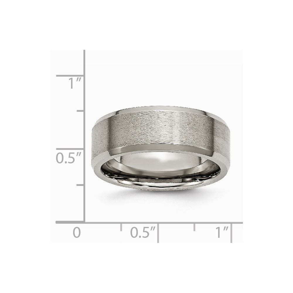 Chisel Titanium Beveled Edge 8mm Brushed And Polished Wedding Band