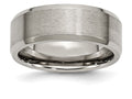 Chisel Titanium Beveled Edge 8mm Brushed And Polished Wedding Band