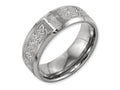 Chisel Titanium Beveled Edge 8mm Laser Design Brushed and Polished Wedding Band
