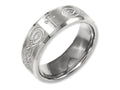 Chisel Titanium Beveled Edge 8mm Laser Design Brushed and Polished Wedding Band