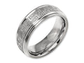 Chisel Titanium Ridged Edge 8mm Laser Design Brushed and Polished Wedding Band