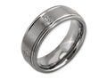 Chisel Titanium Ridged Edge 8mm Laser Design Brushed and Polished Wedding Band