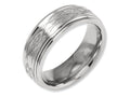 Chisel Titanium Ridged Edge 8mm Laser Design Brushed and Polished Wedding Band