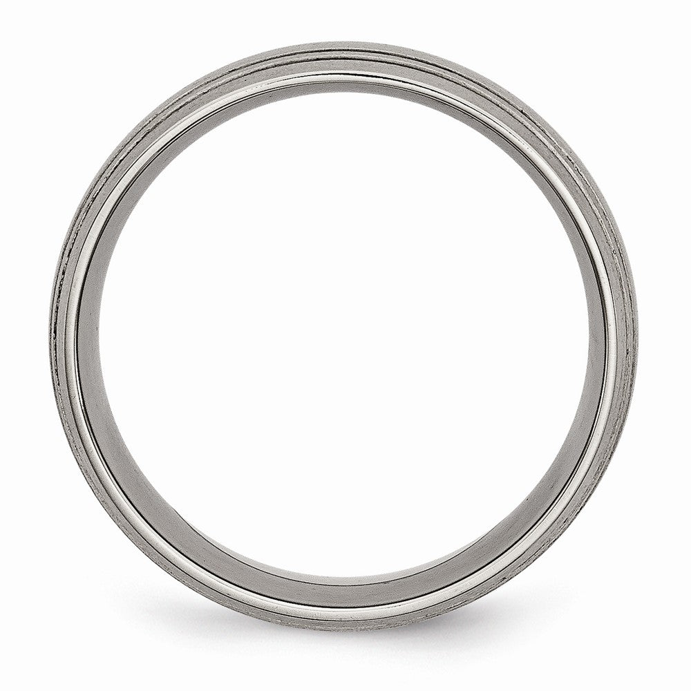 Chisel Titanium Grooved 8mm Satin Wedding Band