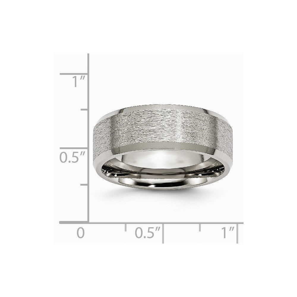 Chisel Titanium Beveled Edge 8mm Satin And Polished Wedding Band