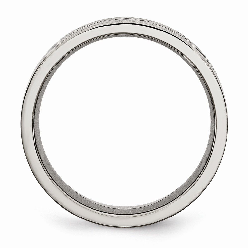 Chisel Titanium Cross Design Flat 8mm Brushed Wedding Band