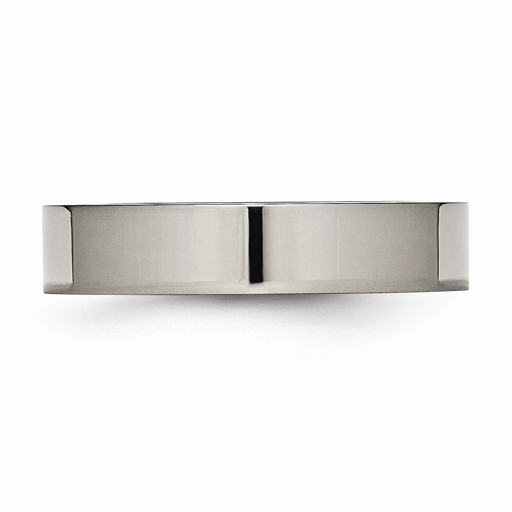 Chisel Titanium Flat 5mm Polished Wedding Band