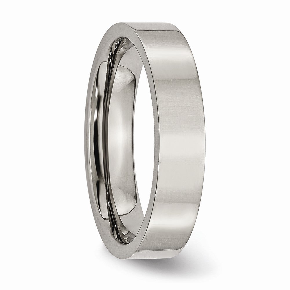 Chisel Titanium Flat 5mm Polished Wedding Band