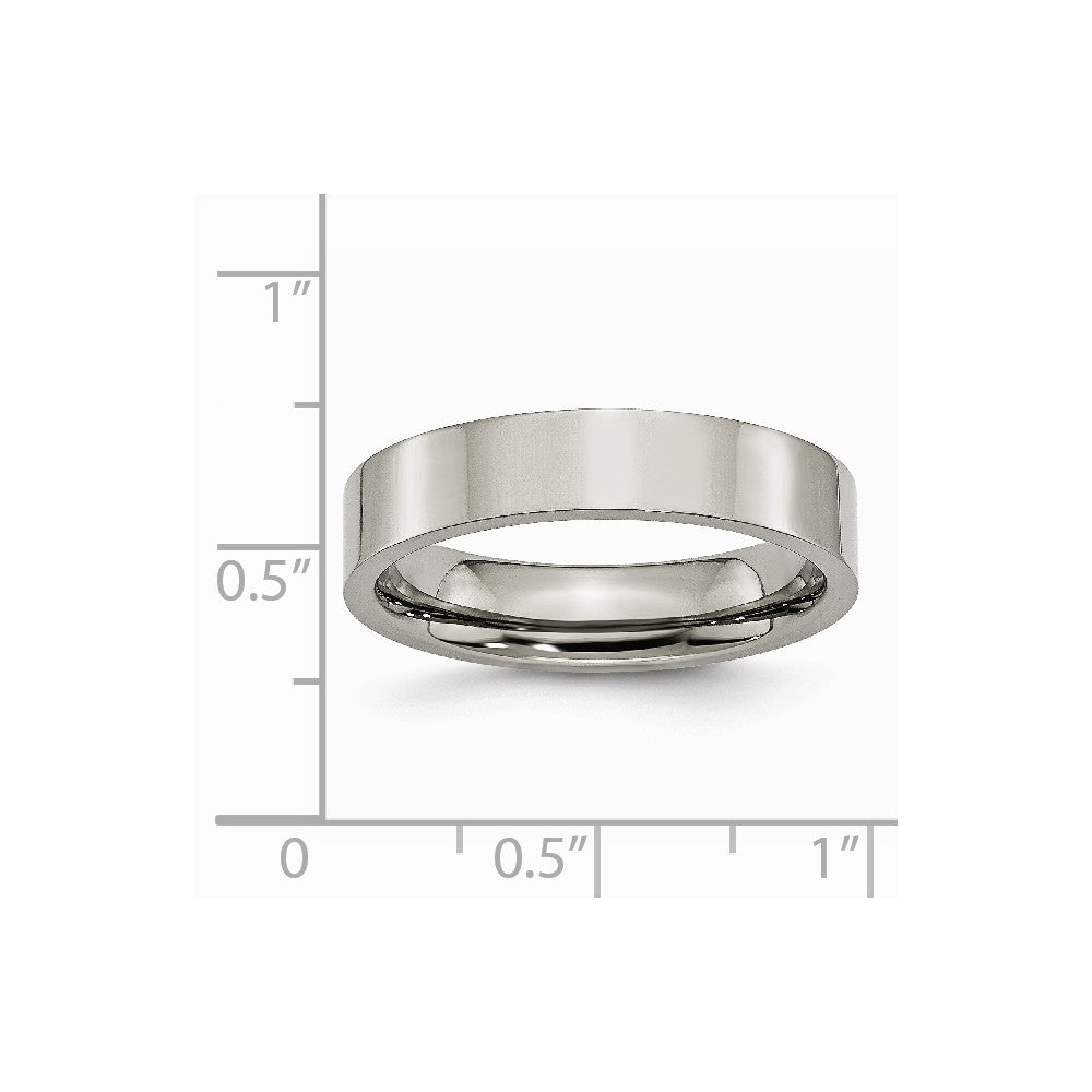 Chisel Titanium Flat 5mm Polished Wedding Band