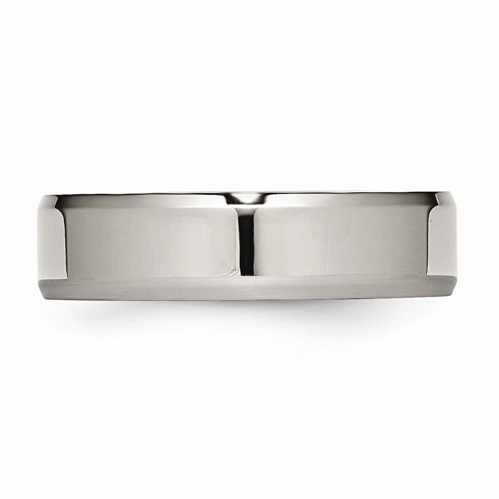 Chisel Titanium Beveled Edge 6mm Polished Wedding Band