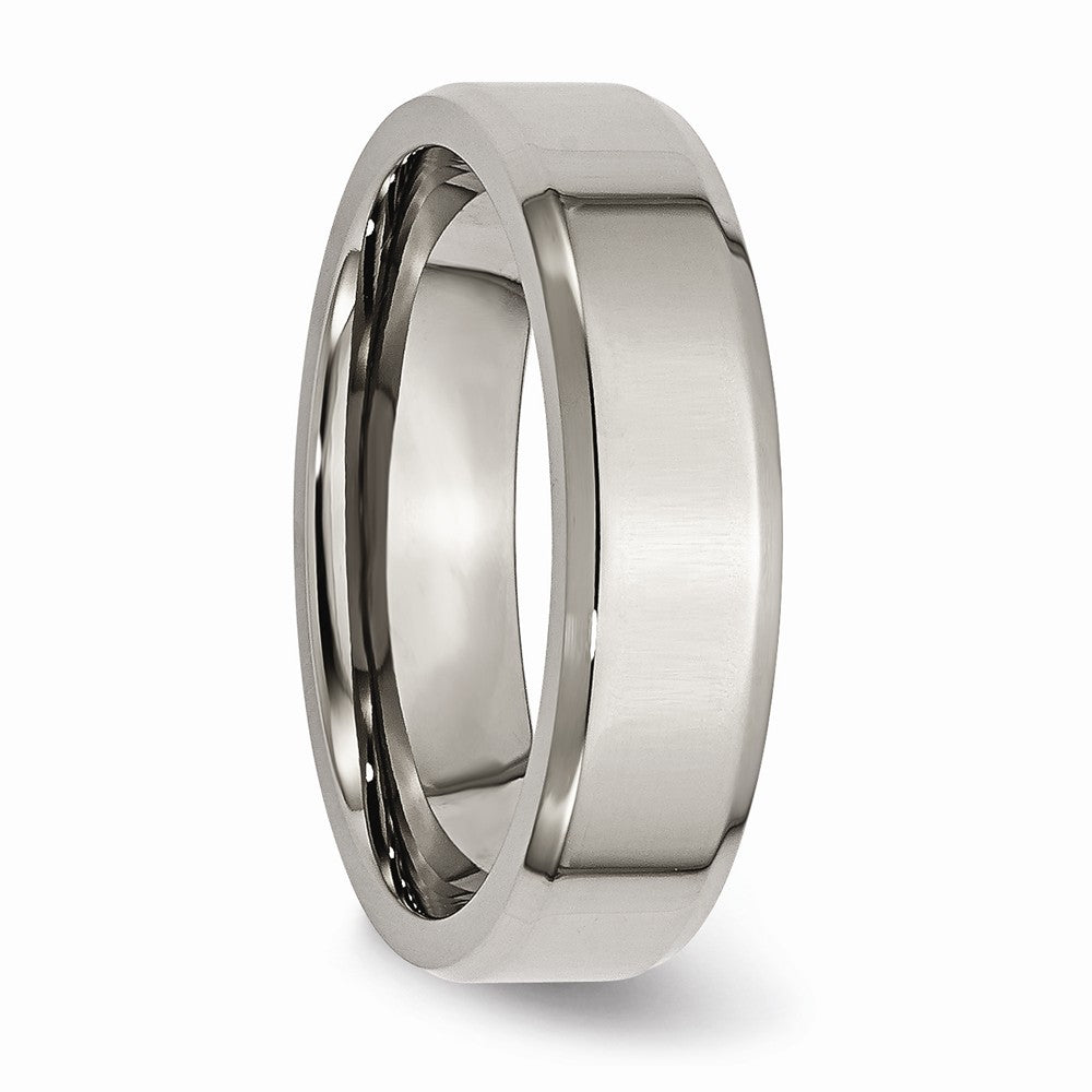 Chisel Titanium Beveled Edge 6mm Polished Wedding Band