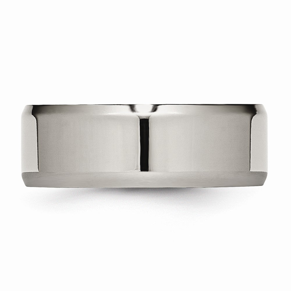 Chisel Titanium Beveled Edge 8mm Polished Wedding Band