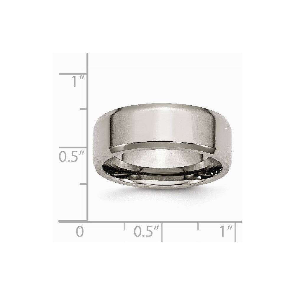 Chisel Titanium Beveled Edge 8mm Polished Wedding Band