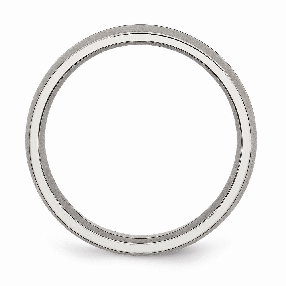 Chisel Titanium Grooved 6mm Satin Wedding Band