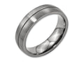 Chisel Titanium Grooved 6mm Satin Wedding Band