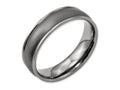 Chisel Titanium Ridged Edge 6mm Satin And Polished Wedding Band