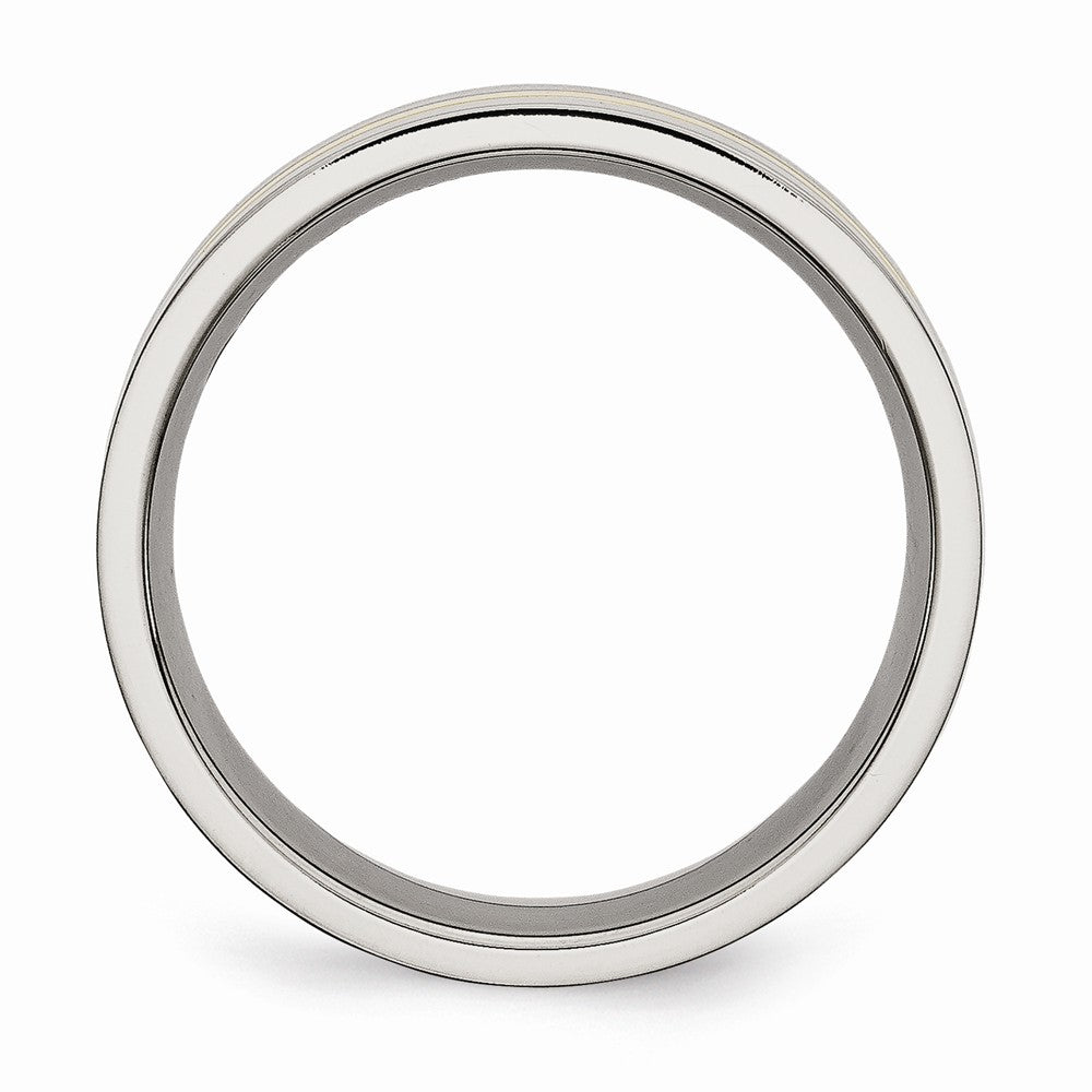 Chisel Titanium Yellow Ip-plated Grooved 7mm Polished Wedding Band
