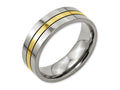Chisel Titanium Yellow Ip-plated Grooved 7mm Polished Wedding Band