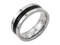 Chisel Titanium Black Carbon Fiber Flat 8mm Polished Wedding Band