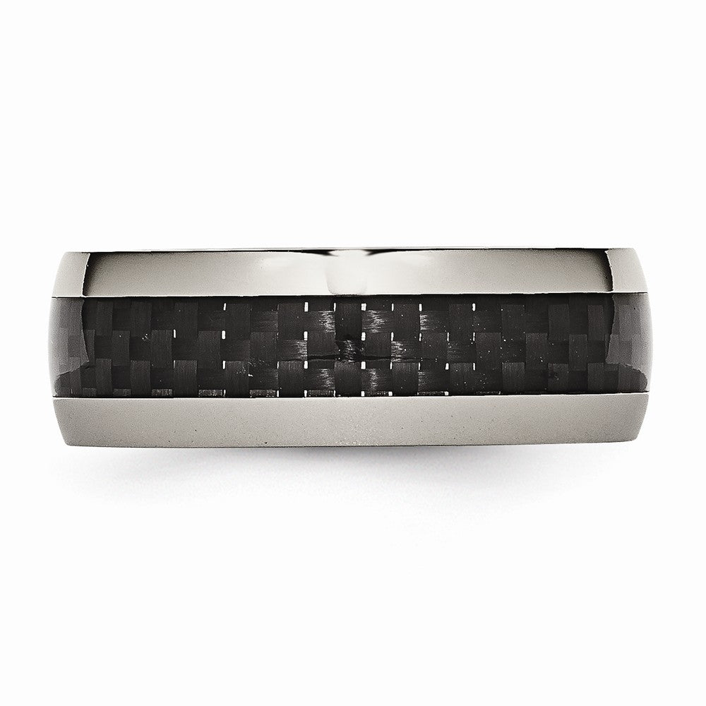 Chisel Titanium Black Carbon Fiber 8mm Polished Wedding Band