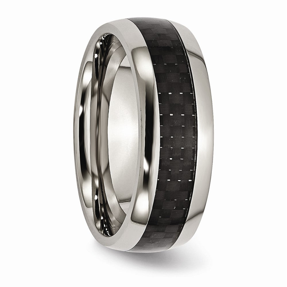 Chisel Titanium Black Carbon Fiber 8mm Polished Wedding Band