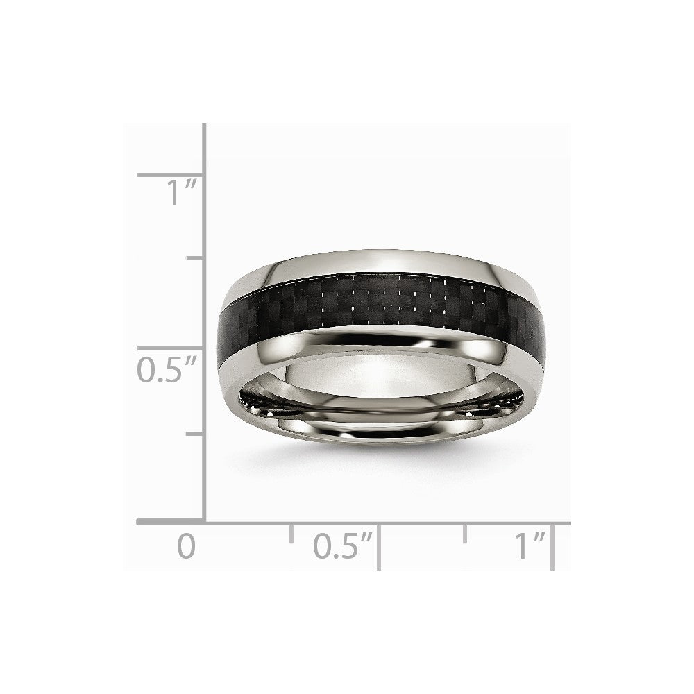 Chisel Titanium Black Carbon Fiber 8mm Polished Wedding Band